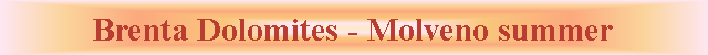 Casella di testo: Brenta Dolomites - Molveno summer
